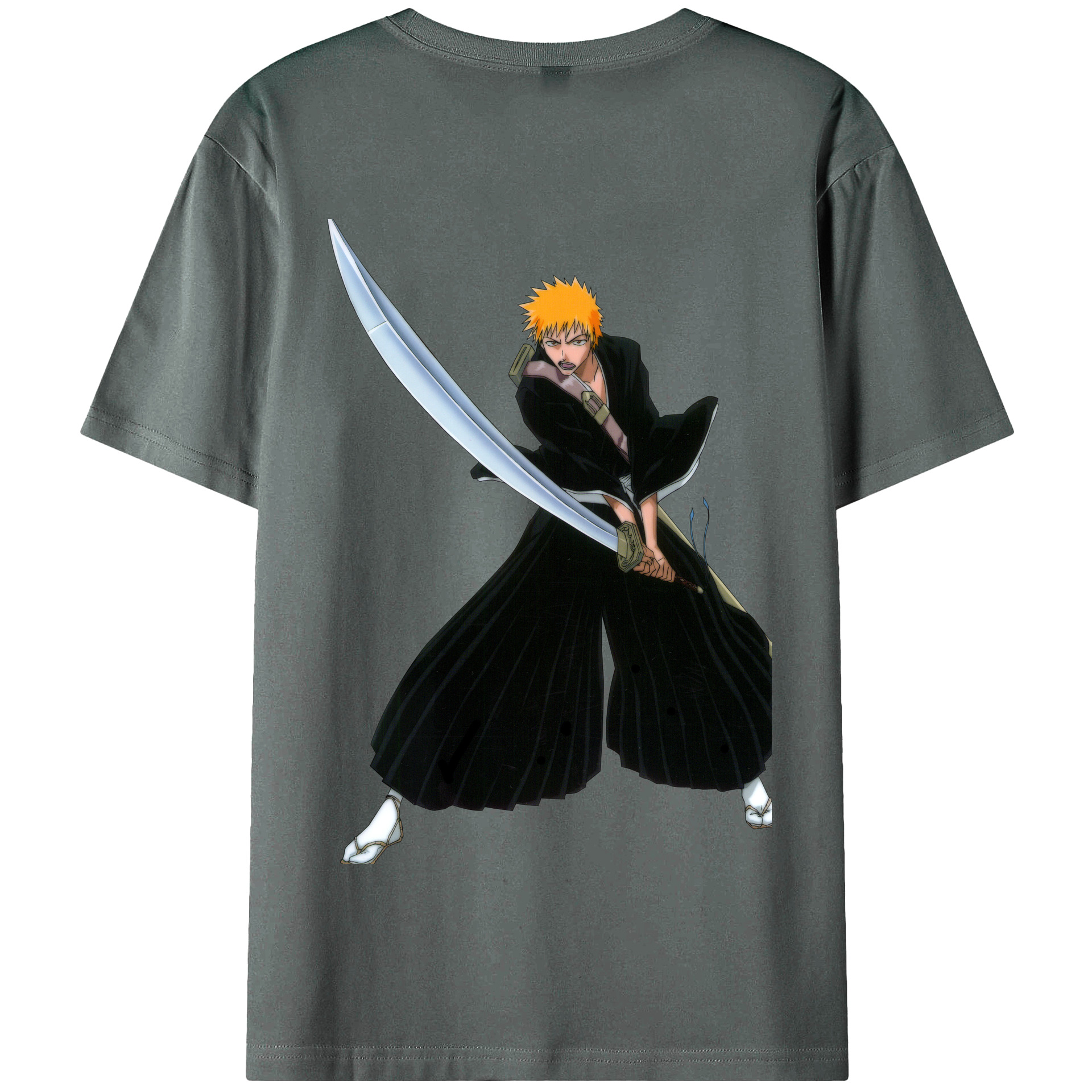 （画像用） ブリーチ 黒崎一護（くろさき いちご）BLEACH Kurosaki Ichigo 綿100％半袖Tシャツ（背面プリント）